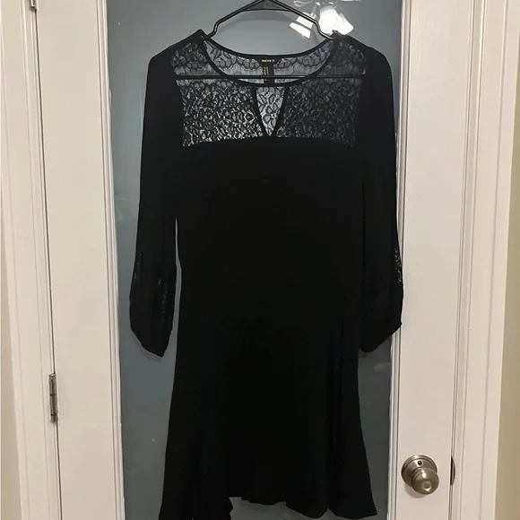 blue dress for baby girl Plus Size Lace-Up Mini Dress Black / 1x main image 1
